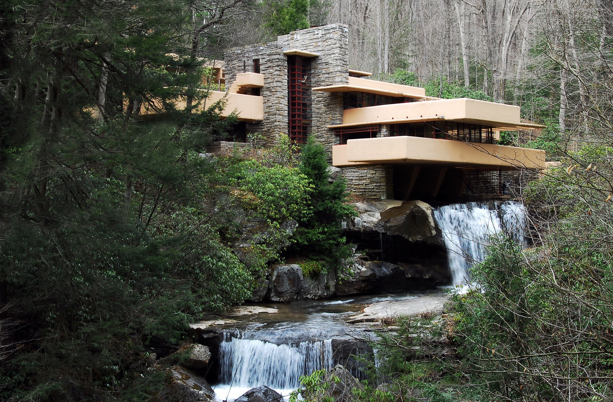 Fallingwater, Frank Lloyd Wright's house over a waterfall in Pennsylvania